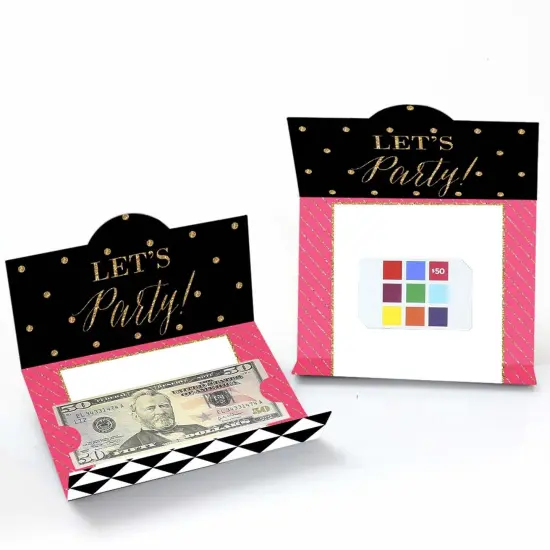 Big Dot of Happiness Chic Happy Birthday - Pink, Black and Gold - Birthday Party Money and Gift Card Holders - Set of 8 {3}