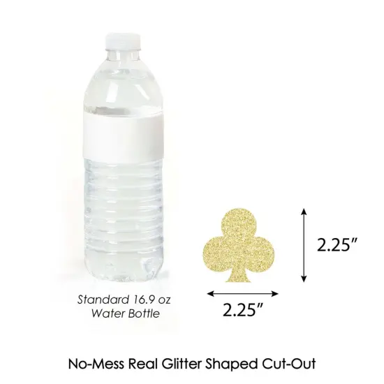 Big Dot of Happiness Gold Glitter Card Suits Party Straws - No-Mess Real Glitter Cut-Outs & Decorative Las Vegas Casino Party Paper Straws - Set of 24 {7}