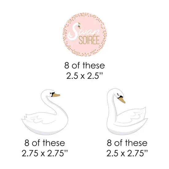 Big Dot of Happiness Swan Soiree - Paper Straw Decor - White Swan Baby Shower or Birthday Party Striped Decorative Straws - Set of 24 {3}