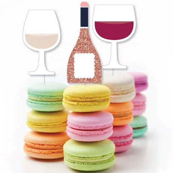 Big Dot of Happiness But First, Wine - DIY Shaped Wine Tasting Party Cut-Outs - 24 Count {4}