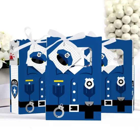 Big Dot of Happiness Calling All Units - Police - Cop Birthday Party or Baby Shower Favor Boxes - Set of 12 {4}