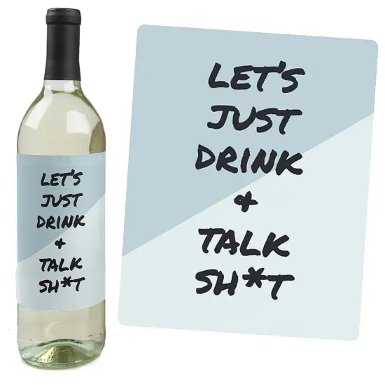 Big Dot of Happiness Therapy in a Bottle - Rough Day Decorations for Women and Men - Wine Bottle Label Stickers - Set of 4 {3}