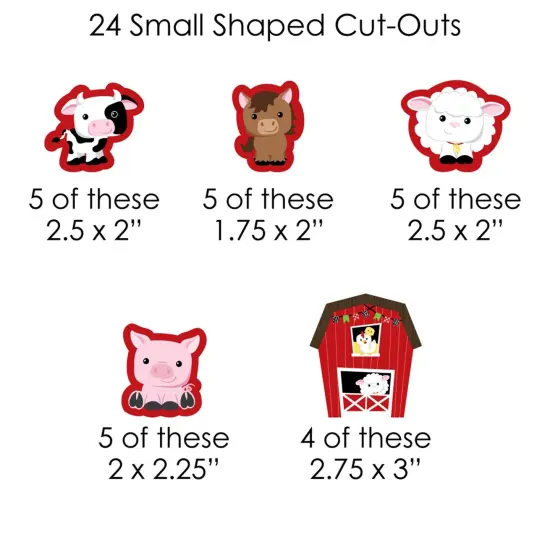 Big Dot of Happiness Farm Animals - Barnyard Baby Shower or Birthday Party DIY Decorations - Clothespin Garland Banner - 44 Pieces {7}