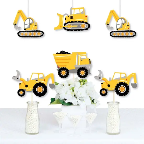 Big Dot of Happiness Dig It - Construction Party Zone - Dump Truck Bulldozer Excavator Decor DIY Baby Shower or Birthday Party Essentials - Set of 20 {1}