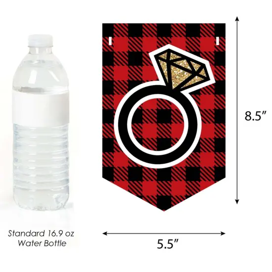 Big Dot of Happiness Flannel Fling Before the Ring - Buffalo Plaid Bachelorette Party Bunting Banner - Bachelorette Party Decorations {3}