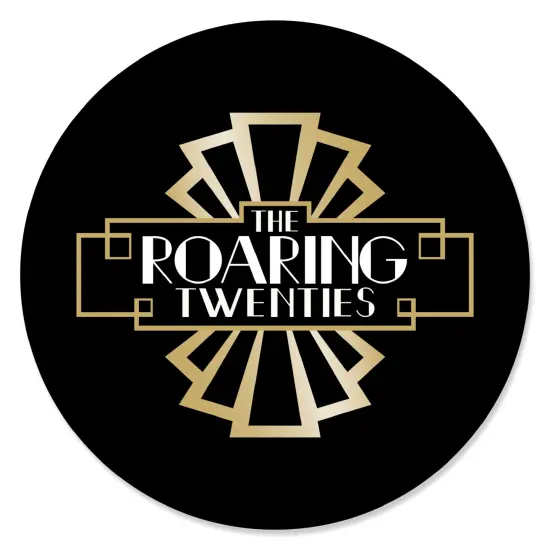 Big Dot of Happiness Roaring 20's - 1920s Art Deco Jazz Party Circle Sticker Labels - 24 Count {1}