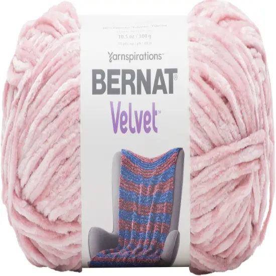 Bernat Velvet Quiet Pink Yarn - 2 Pack of 300g/10.5oz - Polyester - 5 Bulky - 315 Yards - Knitting/Crochet {3}
