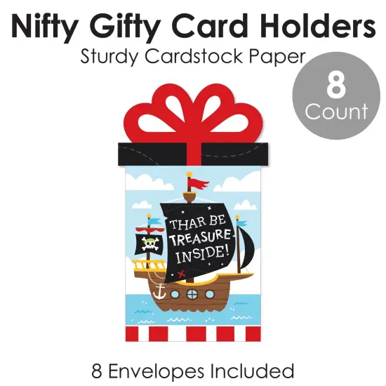 Big Dot of Happiness Pirate Ship Adventures - Skull Birthday Party Money and Gift Card Sleeves - Nifty Gifty Card Holders - Set of 8 {6}