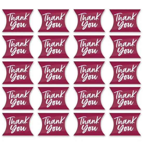 Big Dot of Happiness Burgundy Elegantly Simple - Favor Gift Boxes - Guest Party Favors Petite Pillow Boxes - Set of 20 {6}