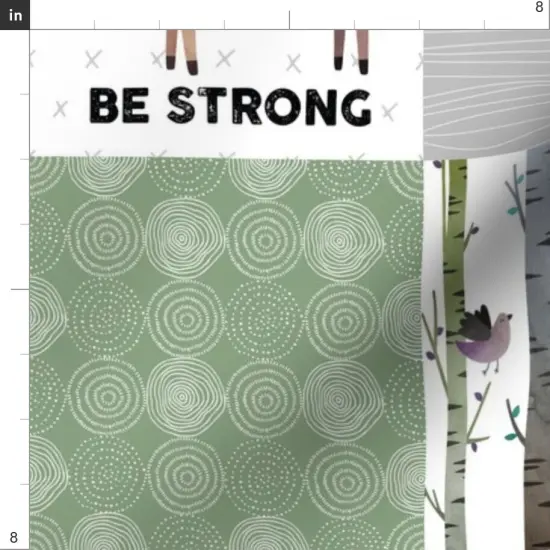 Various Fabrics by the Yard or Fat Quarter Woodland Animals Forest Cheater Quilt Bear Fox Moose Wholecloth Green Brown Topper Custom Printed Fabric by Spoonflower {4}