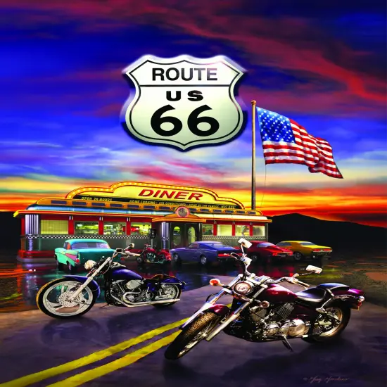 Sunsout Route 66 Diner 1000 pc Jigsaw Puzzle 37122 {1}