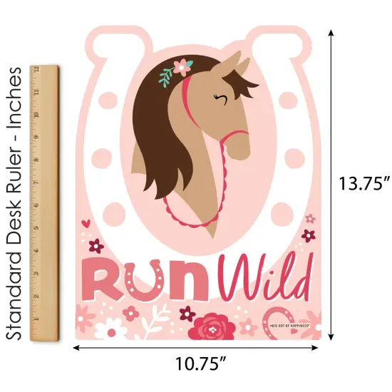 Big Dot of Happiness Run Wild Horses - Outdoor Lawn Sign - Pony Birthday Party Yard Sign - 1 Piece {6}