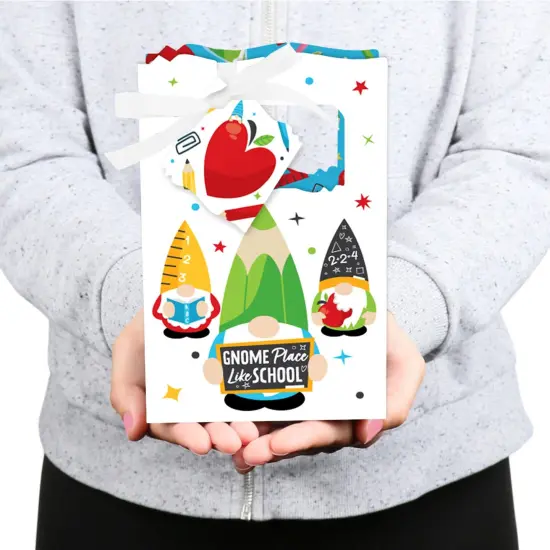 Big Dot of Happiness School Gnomes - Teacher and Classroom Decorations Favor Boxes - Set of 12 {6}