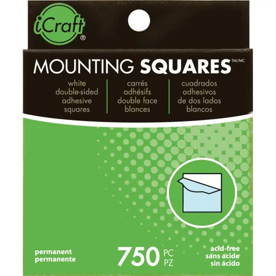 iCraft Mounting Squares 750/Pkg-White .5" {1}