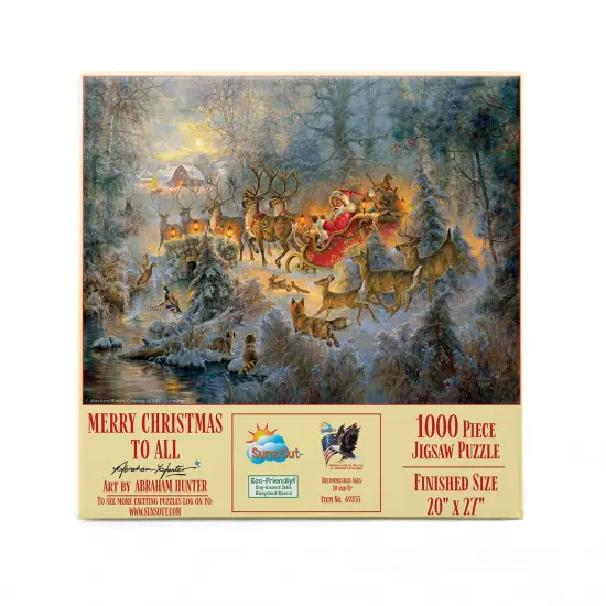 Sunsout Merry Christmas to All 1000 pc Christmas Jigsaw Puzzle 69855 {4}