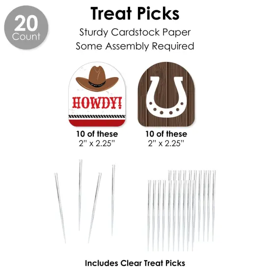 Big Dot of Happiness Western Hoedown - Wild West Cowboy Party Favors and Cupcake Kit - Fabulous Favor Party Pack - 100 Pieces {7}