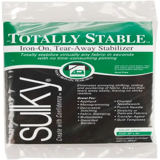 Sulky Totally Stable Iron-On Tear-Away Stabilizer-20"X36" {1}