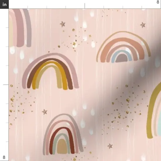 Various Fabrics by the Yard or Fat Quarter Rainbow Boho Stars Blush Pink Custom Printed Fabric by Spoonflower {4}