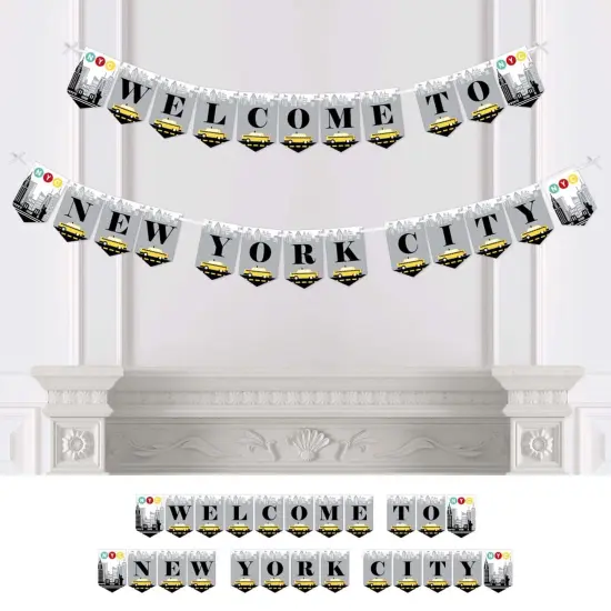 Big Dot of Happiness NYC Cityscape - New York City Party Bunting Banner - Party Decorations - Welcome to New York City {1}
