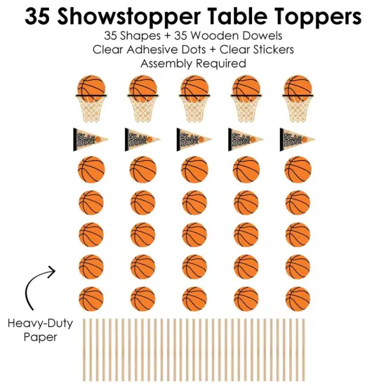 Big Dot of Happiness Nothin' but Net - Basketball - Baby Shower or Birthday Party Centerpiece Sticks - Showstopper Table Toppers - 35 Pieces {7}