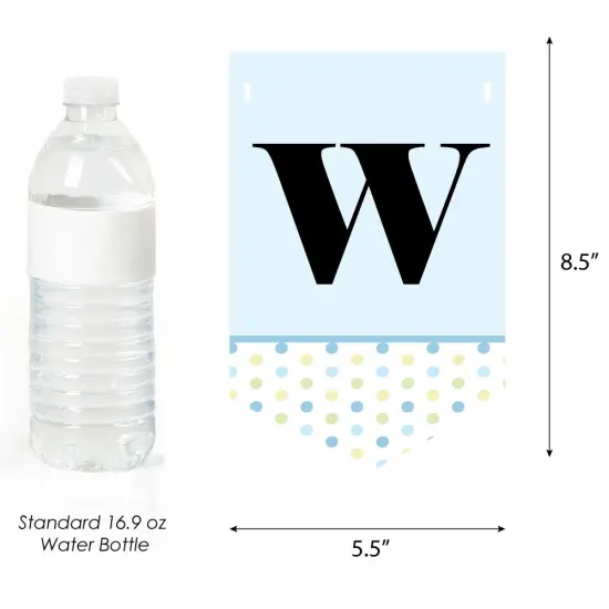 Big Dot of Happiness Baby Boy Dinosaur - Baby Shower Bunting Banner - Blue Party Decorations - Welcome Baby {4}