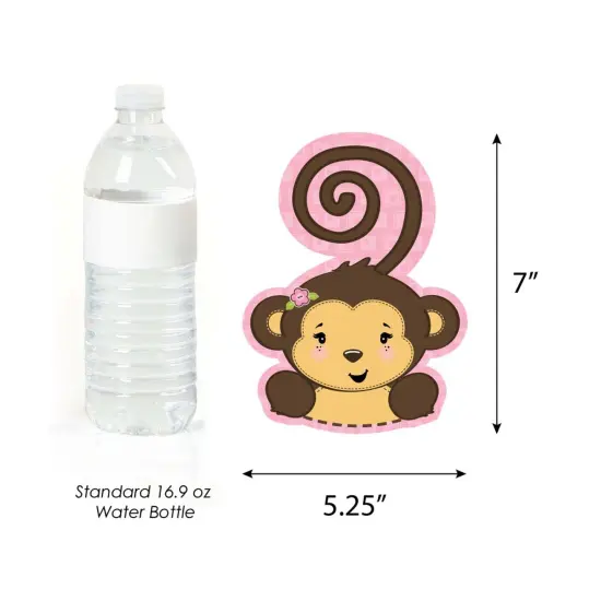 Big Dot of Happiness Pink Monkey Girl - Monkey Decorations DIY Baby Shower or Birthday Party Essentials - Set of 20 {6}
