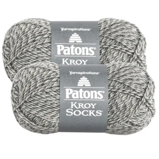 (Pack of 2) Patons Kroy Socks Yarn-Grey Marl {1}