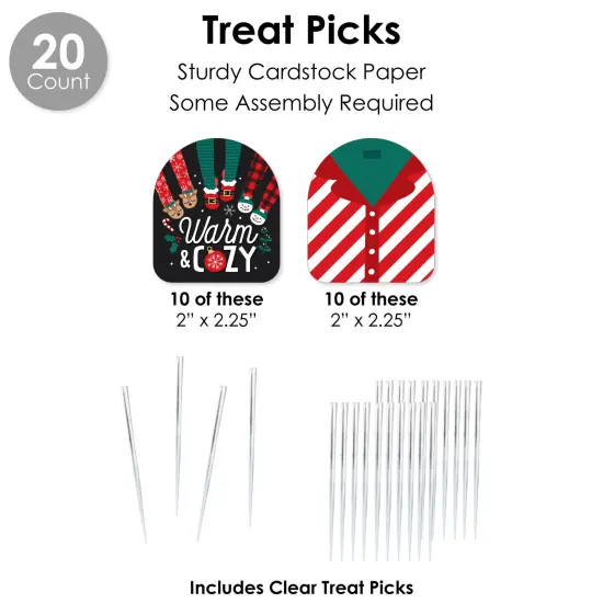 Big Dot of Happiness Christmas Pajamas - Holiday Plaid PJ Party Favors and Cupcake Kit - Fabulous Favor Party Pack - 100 Pieces {7}