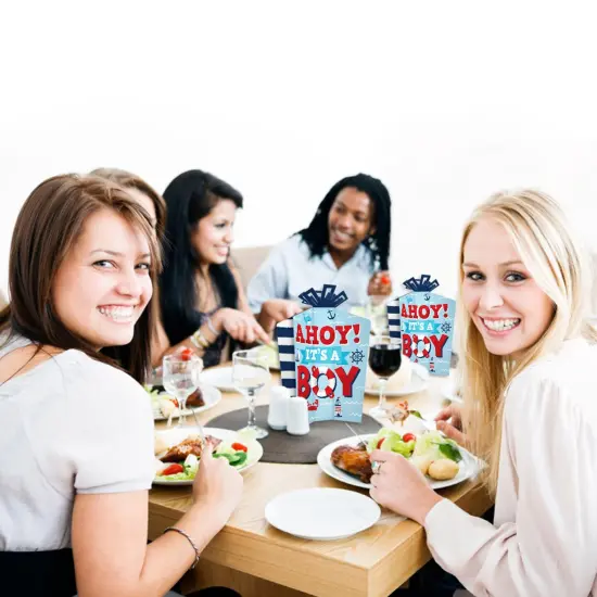 Big Dot of Happiness Ahoy It's a Boy - Table Decorations - Nautical Baby Shower Fold and Flare Centerpieces - 10 Count {7}