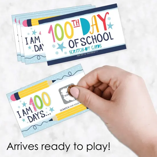 Big Dot of Happiness Happy 100th Day of School - 100 Days Party Game Scratch Off Cards - 22 Count {3}
