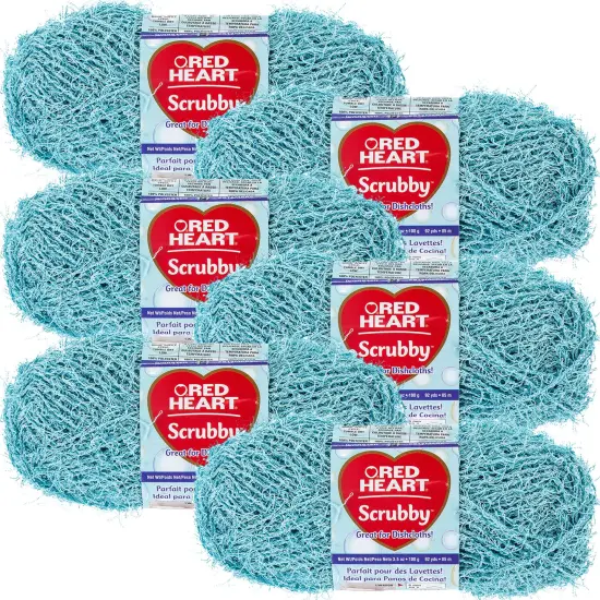 Multipack of 6 - Red Heart Scrubby Yarn-Glacier {1}
