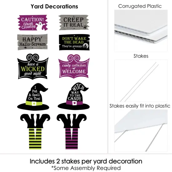 Big Dot of Happiness Happy Halloween - Witch Lawn Decorations - Outdoor Halloween Yard Decorations - 10 Piece {7}