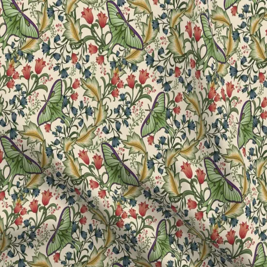 Various Fabrics by the Yard or Fat Quarter Victorian Luna Moth Arts And Crafts Pollinators Art Nouveau Entomology Lepidoptera Custom Printed Fabric by Spoonflower {5}