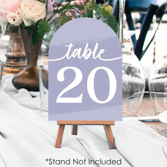 Big Dot of Happiness Purple Elegantly Simple - Wedding Receptions, Parties or Events Double-Sided 5 x 7 inches Cards - Table Numbers - 1-20 {4}
