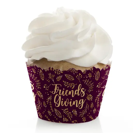 Big Dot of Happiness Elegant Thankful for Friends - Friendsgiving Thanksgiving Party Decorations - Party Cupcake Wrappers - Set of 12 {1}