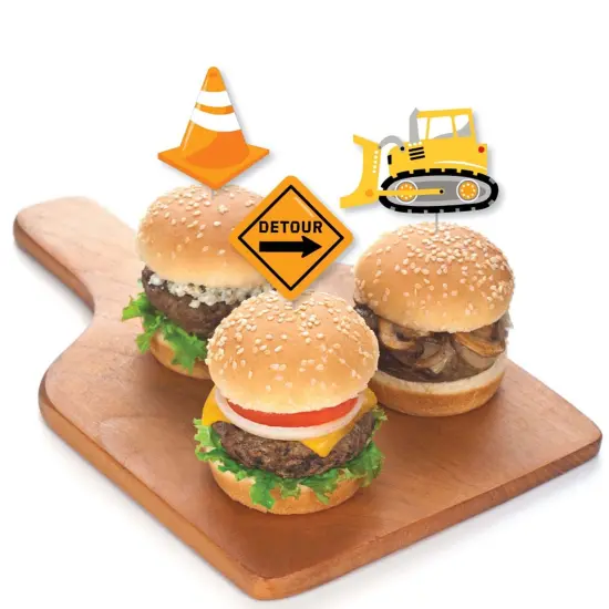 Big Dot of Happiness Dig It - Construction Party Zone - Dessert Cupcake Toppers - Baby Shower or Birthday Party Clear Treat Picks - Set of 24 {4}