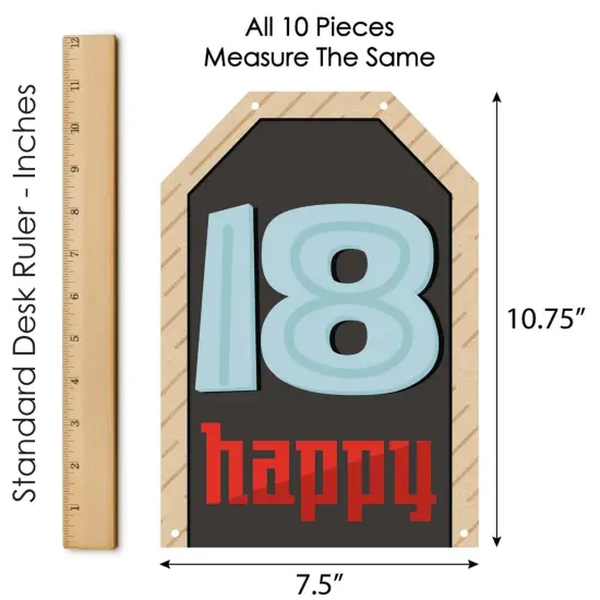Big Dot of Happiness Boy 18th Birthday - Hanging Vertical Paper Door Banners - Eighteenth Birthday Party Wall Decoration Kit - Indoor Door Decor {7}