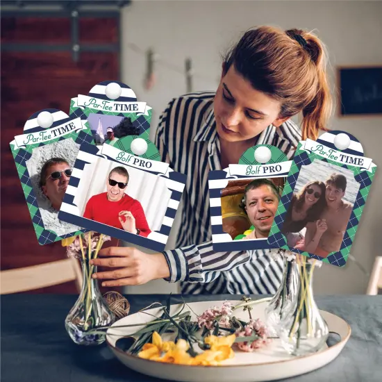 Big Dot of Happiness Par-Tee Time - Golf - Birthday or Retirement Party Picture Centerpiece Sticks - Photo Table Toppers - 15 Pieces {3}