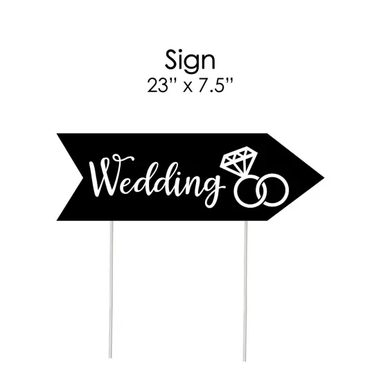Big Dot of Happiness Black and White - Arrow Wedding and Reception Directional Signs - Double Sided Outdoor Yard Sign - Set of 6 {7}