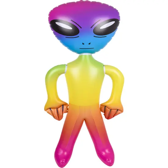 Outerspace Extra-terrestrial Galaxy Rainbow Alien Inflatable 36" {1}