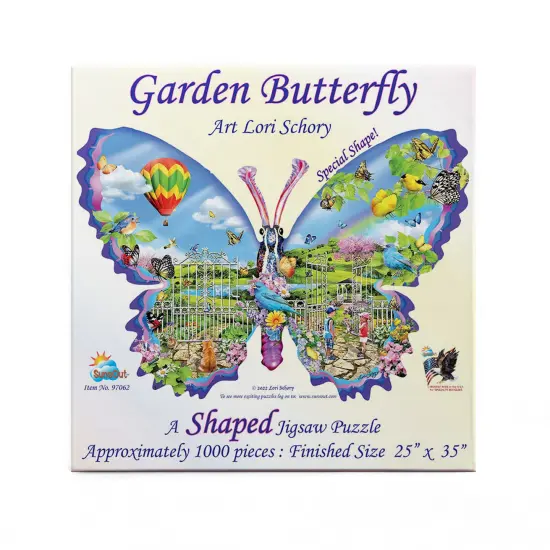 Sunsout Garden Butterfly 1000 pc Special Shape Jigsaw Puzzle 97062 {4}