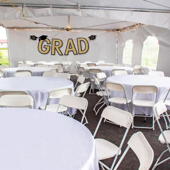 Big Dot of Happiness Tassel Worth The Hassle - Gold - Large Graduation Party Decorations - GRAD - Outdoor Letter Banner {4}