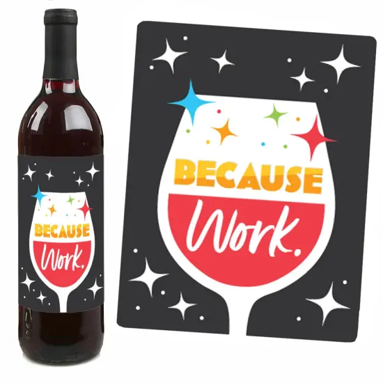 Big Dot of Happiness Happy Boss's Day - Best Boss Ever Decorations for Women and Men - Wine Bottle Label Stickers - Set of 4 {7}