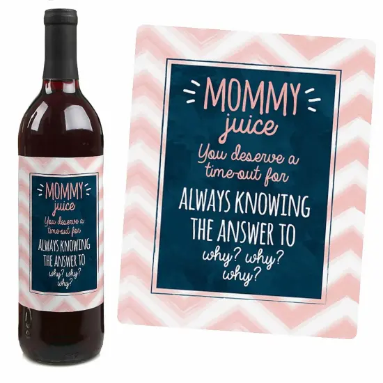 Big Dot of Happiness Mommy's Time-Out - Gift For Women - Wine Bottle Label Stickers - Set of 4 {4}