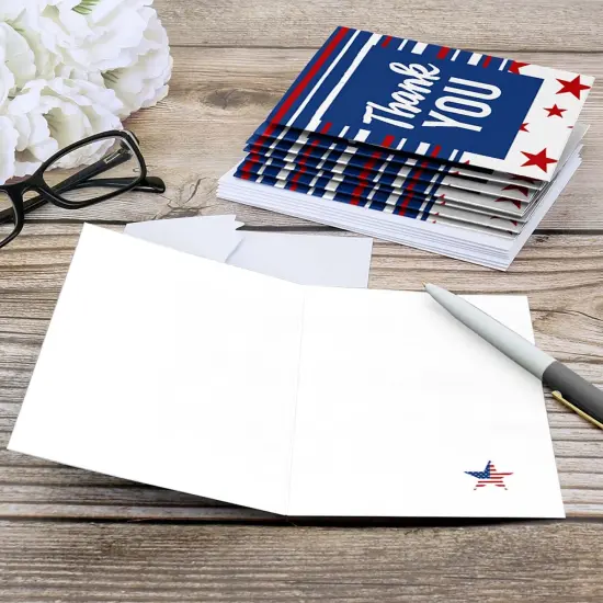 Big Dot of Happiness Stars and Stripes - Memorial Day, 4th of July and Labor Day USA Patriotic Party Thank You Cards (8 Count) {6}