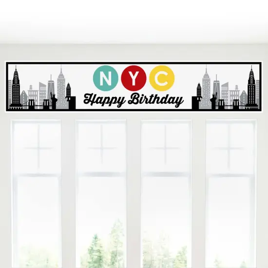 Big Dot of Happiness NYC Cityscape - New York City Happy Birthday Decorations Party Banner {6}