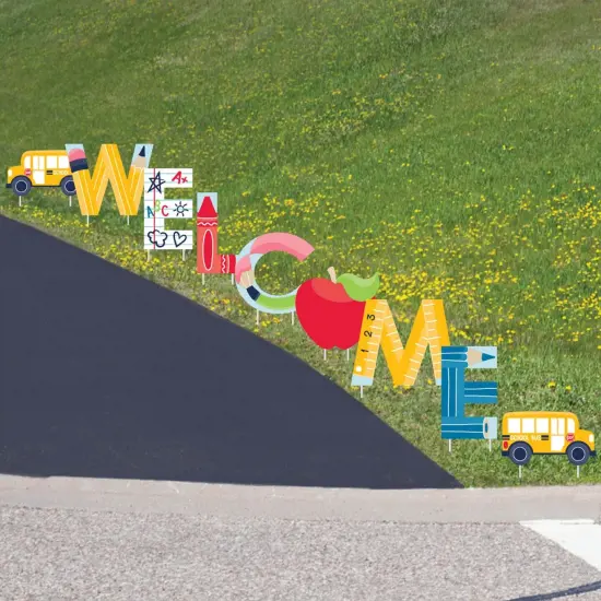 Big Dot of Happiness Back to School - Yard Sign Outdoor Lawn Decorations - First Day of School Classroom Yard Signs - Welcome Back {4}