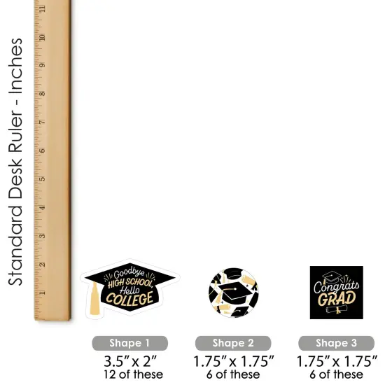 Big Dot of Happiness Hello College Graduation Party - DIY Shaped Cut-Outs - 24 Count {6}