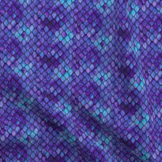Various Fabrics by the Yard or Fat Quarter Dragon Scales Purple Scale Mermaid Blue Custom Printed Fabric by Spoonflower {5}