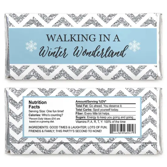 Big Dot of Happiness Winter Wonderland - Candy Bar Wrappers Snowflake Holiday Party and Winter Wedding Favors - Set of 24 {3}